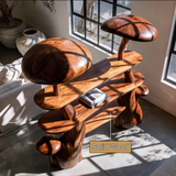 Mycelith Sculpted Solid Wood Mushroom Bookshelf