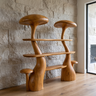 Mycelith Sculpted Solid Wood Mushroom Bookshelf