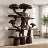 Mycelora Sculpted Solid Wood Mushroom Bookshelf