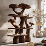 Mycelora Sculpted Solid Wood Mushroom Bookshelf