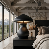 Mycelora Sculpted Solid Wood Table Lamp SPA354363 Black - Timberustic Table Lamp