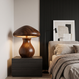 Mycelora Sculpted Solid Wood Table Lamp SPA354363 Dark Walnut - Timberustic Table Lamp