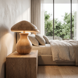 Mycelora Sculpted Solid Wood Table Lamp SPA354363 Natural Oak - Timberustic Table Lamp