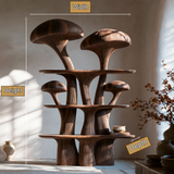 Mycelune Sculpted Solid Wood Mushroom Bookshelf