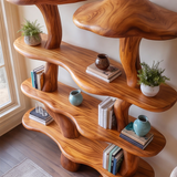 Myravon Sculpted Solid Wood Mushroom Bookshelf