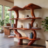 Myravon Sculpted Solid Wood Mushroom Bookshelf