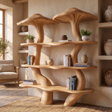 Myravon Sculpted Solid Wood Mushroom Bookshelf