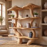 Myravon Sculpted Solid Wood Mushroom Bookshelf