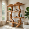 Myravon Sculpted Solid Wood Mushroom Bookshelf