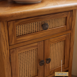 Tava Rattan-Front Corner Bathroom Vanity - Timberustic Corner Bathroom Vanity
