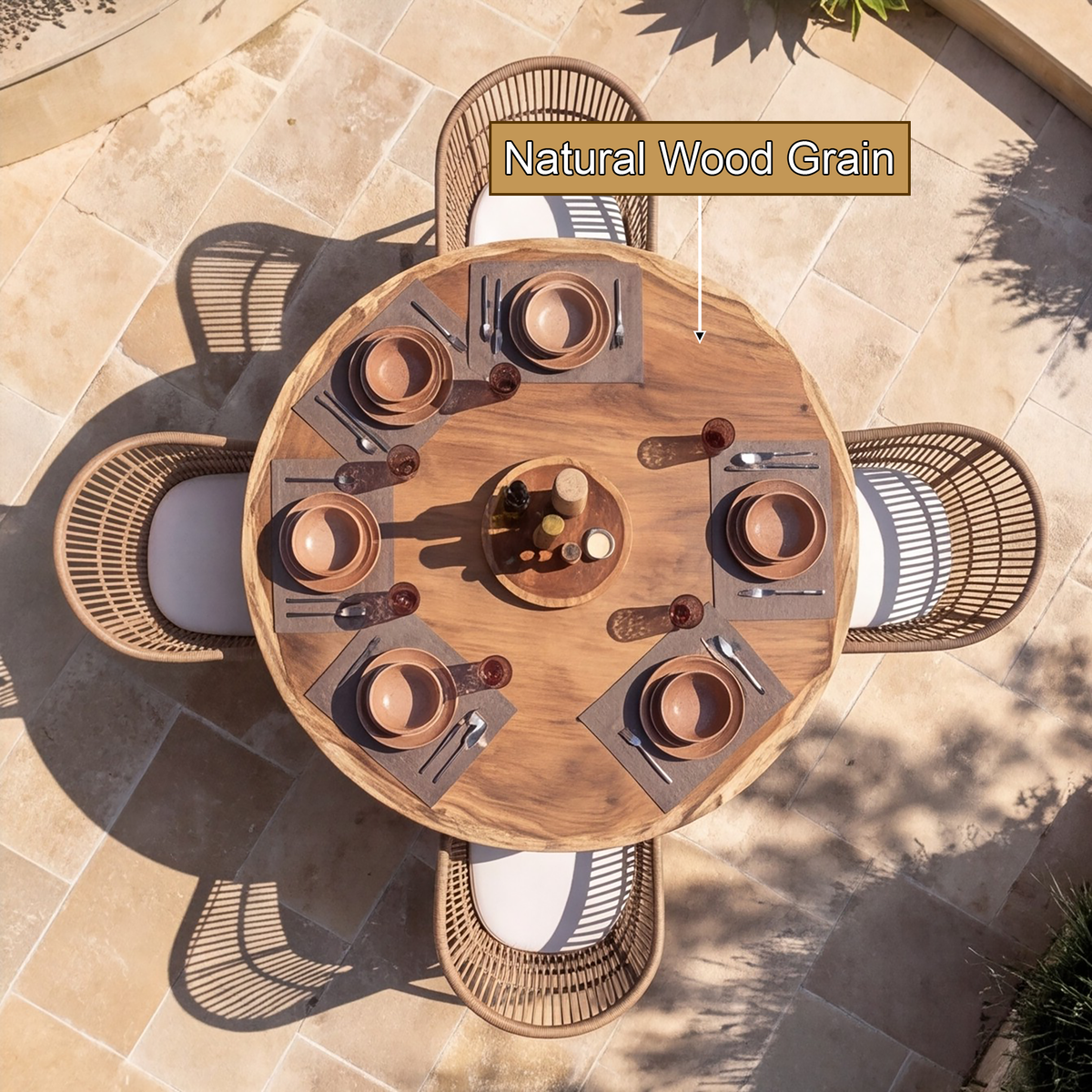 Natureroot Branchbase Solid Wood Round Dining Table - Timberustic Dining Table