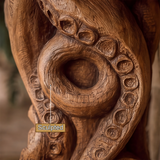 Nautivar Solid Wood Sculpted Pedestal Stand