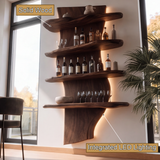 Norvayne Live Edge Solid Wood Floating Wine Shelf SPA290556