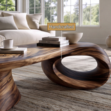 Norvayne Sculpted Solid Wood Coffee Table - TimbeRustic Coffee Table