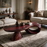 Norvayne Sculpted Solid Wood Coffee Table Mahogany - TimbeRustic Coffee Table