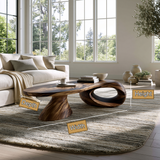 Norvayne Sculpted Solid Wood Coffee Table - TimbeRustic Coffee Table