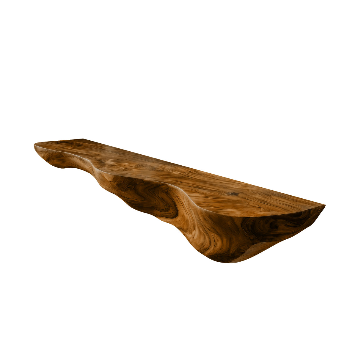 Norvelle Live Edge Solid Wood Floating Shelf