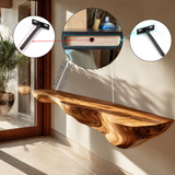 Norvelle Live Edge Solid Wood Floating Shelf