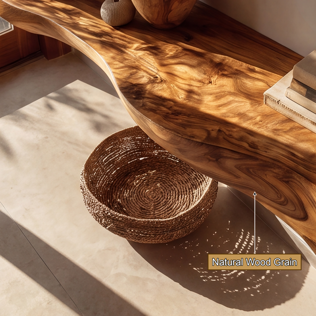 Norvelle Live Edge Solid Wood Floating Shelf