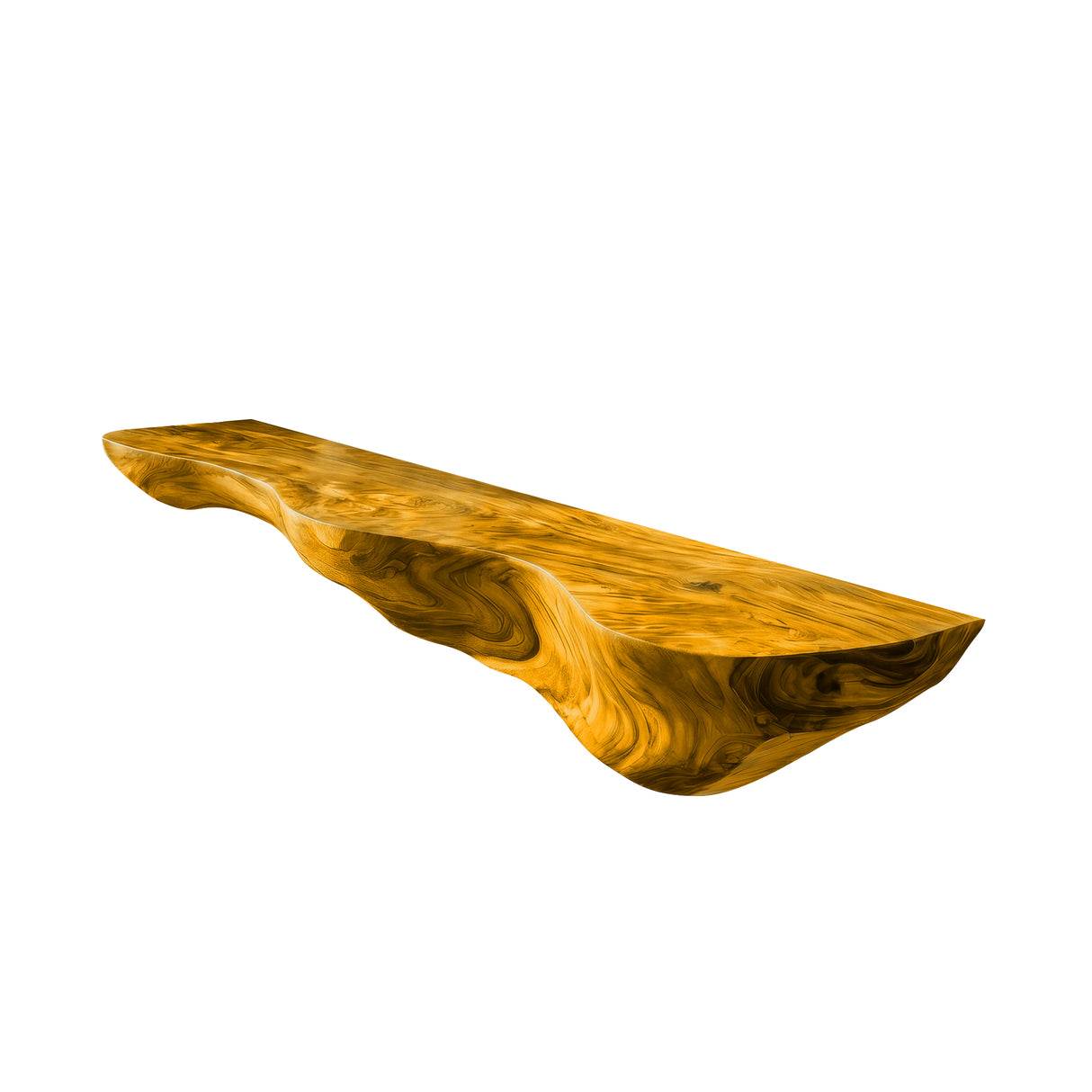 Norvelle Live Edge Solid Wood Floating Shelf
