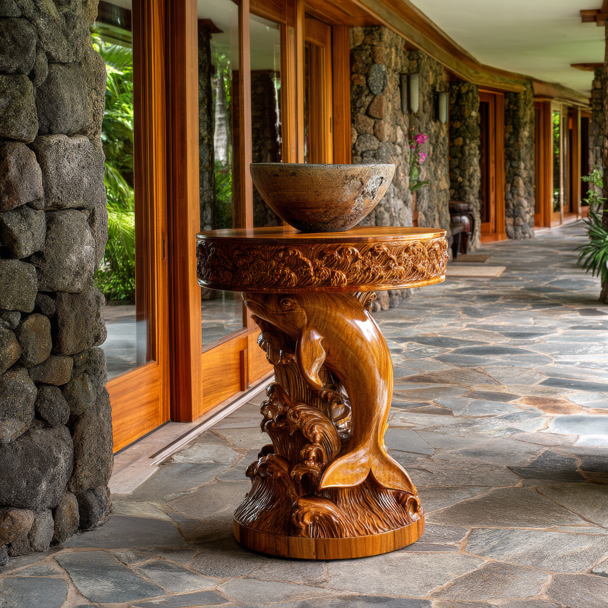 Noryth Handcrafted Solid Wood Pedestal Stand - Timberustic Pedestal Stand
