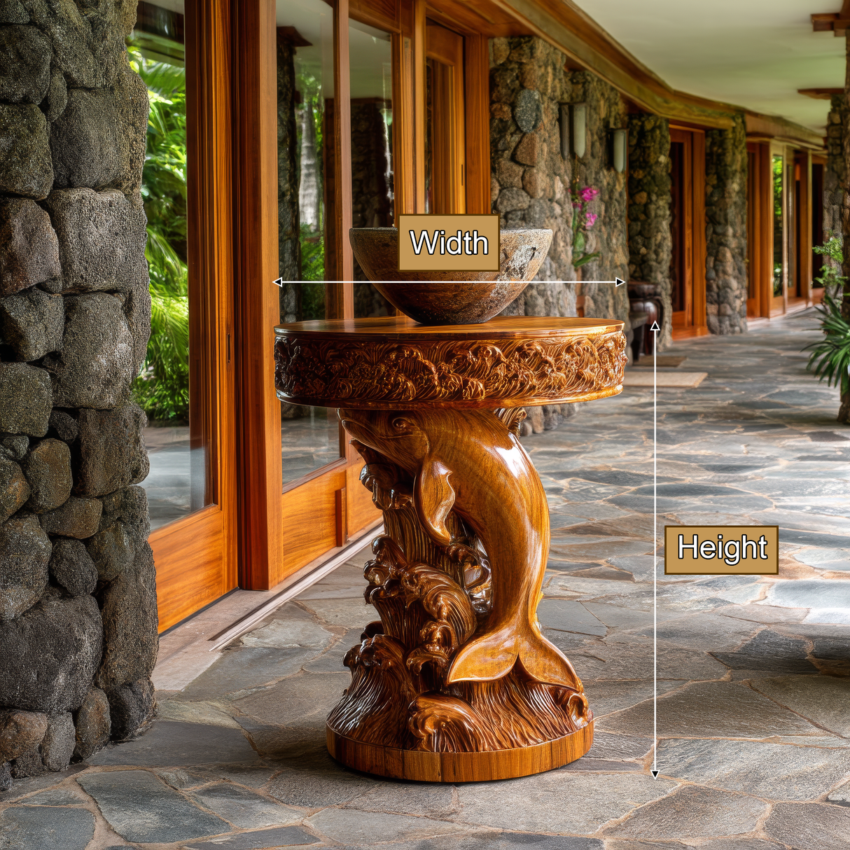 Noryth Handcrafted Solid Wood Pedestal Stand - Timberustic Pedestal Stand