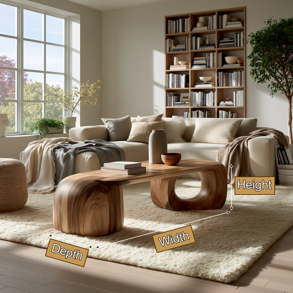 Novera Sculpted Solid Wood Coffee Table SPA267980 - TimbeRustic Coffee Table