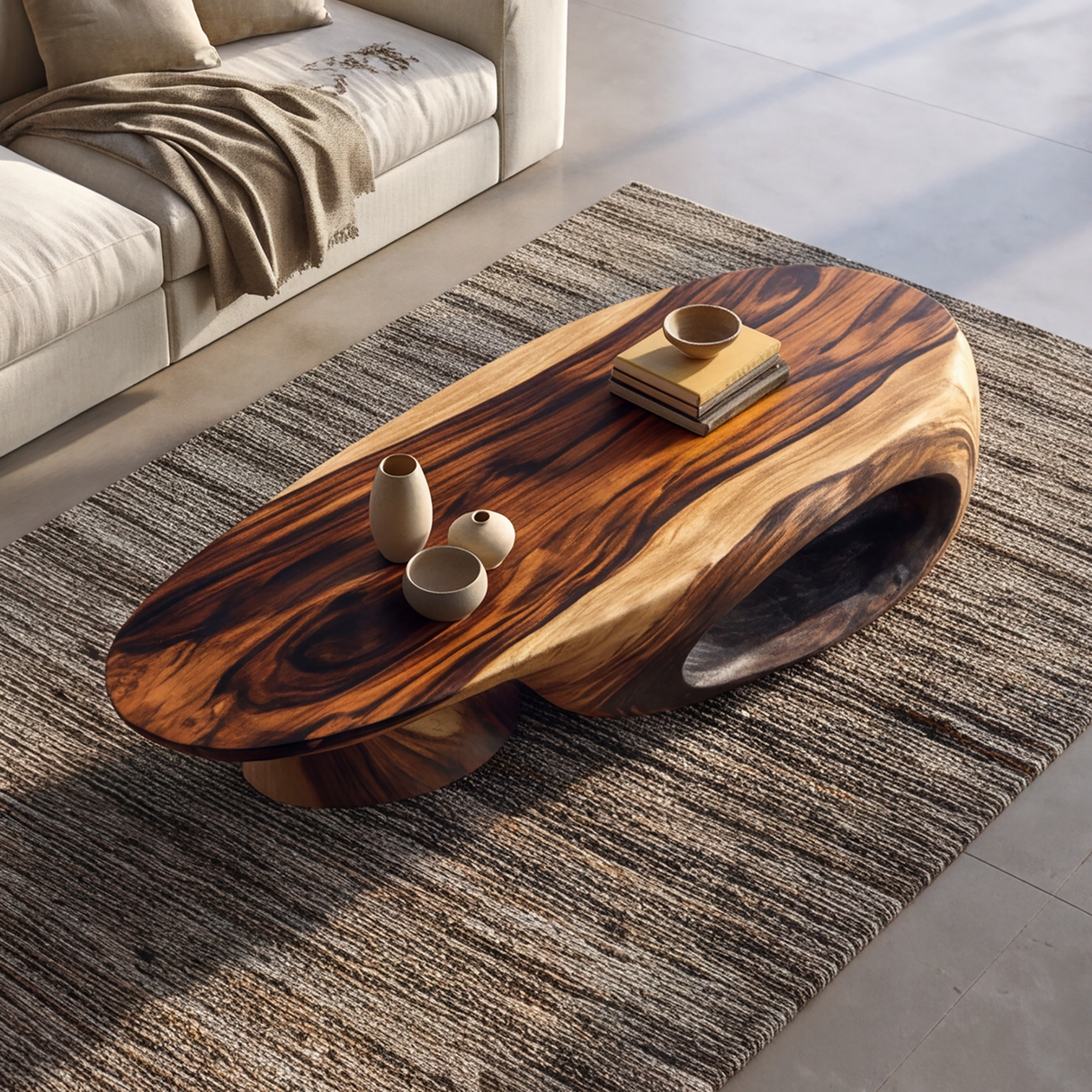 Noverra Sculpted Solid Wood Coffee Table SPA524812 - TimbeRustic Coffee Table