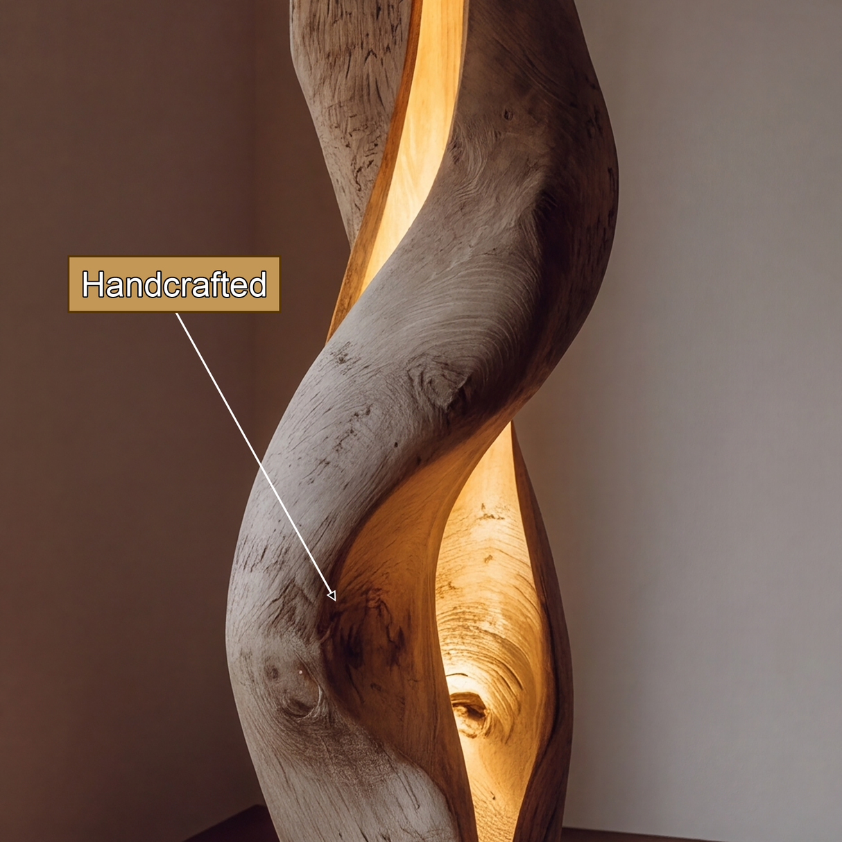 Nythera Sculpted Integrated LED Wood Floor Lamp