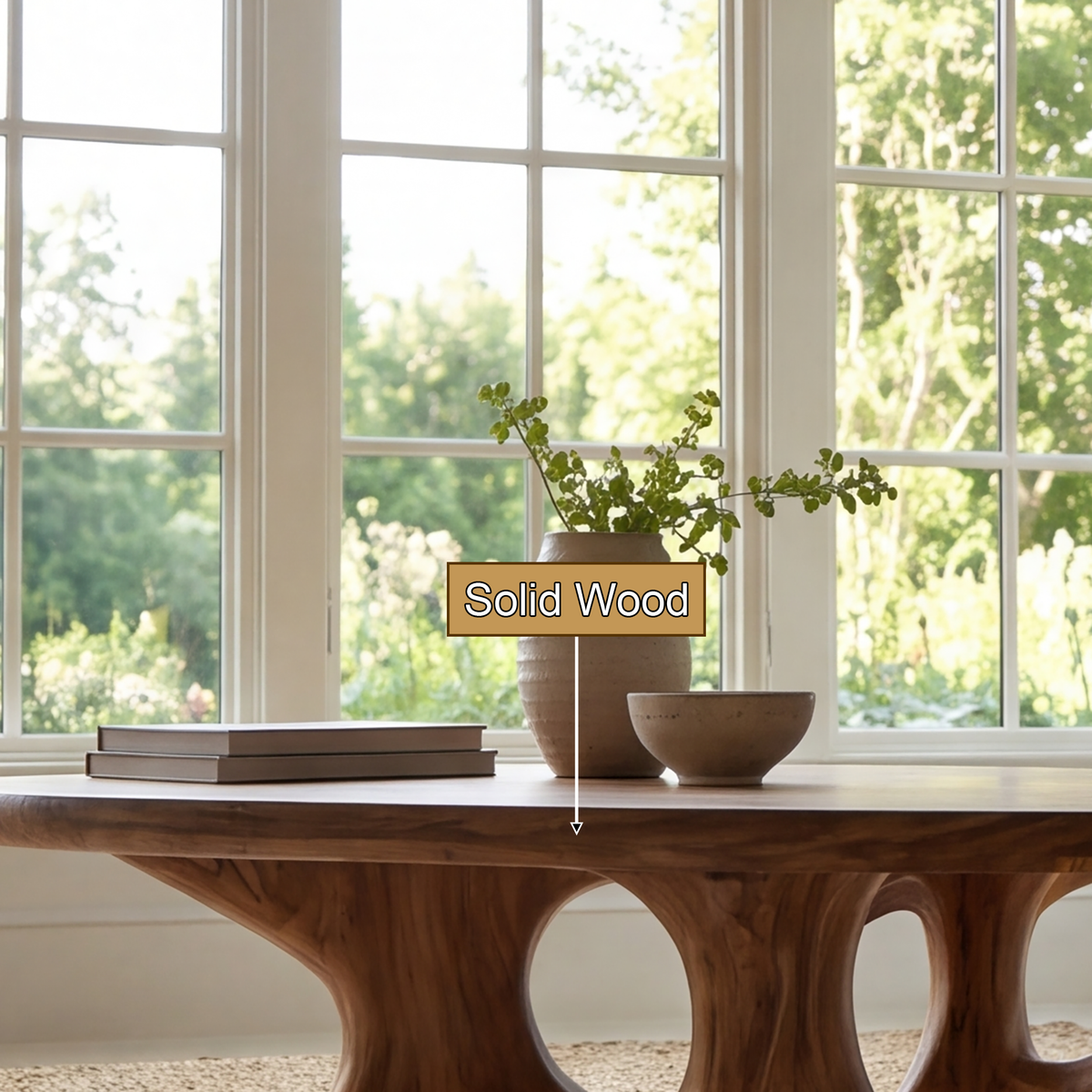 Olivareth Handcrafted Solid Wood Coffee Table