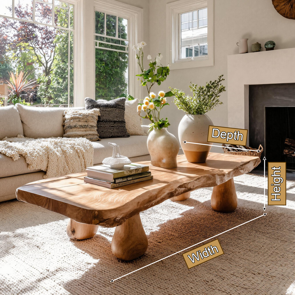 Organic Modern Solid Wood Coffee Table - TimbeRustic Coffee Table
