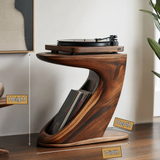 Orivane Handcrafted Solid Wood Record Player Stand - Timberustic Record Player Stand With Storage