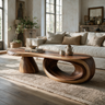 Orivane Sculpted Solid Wood Coffee Table Brown - TimbeRustic Coffee Table