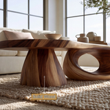 Orivane Sculpted Solid Wood Coffee Table - TimbeRustic Coffee Table
