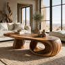 Orivane Sculpted Solid Wood Coffee Table Teak - TimbeRustic Coffee Table