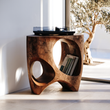 Orivane Sculpted Solid Wood Record Player Stand