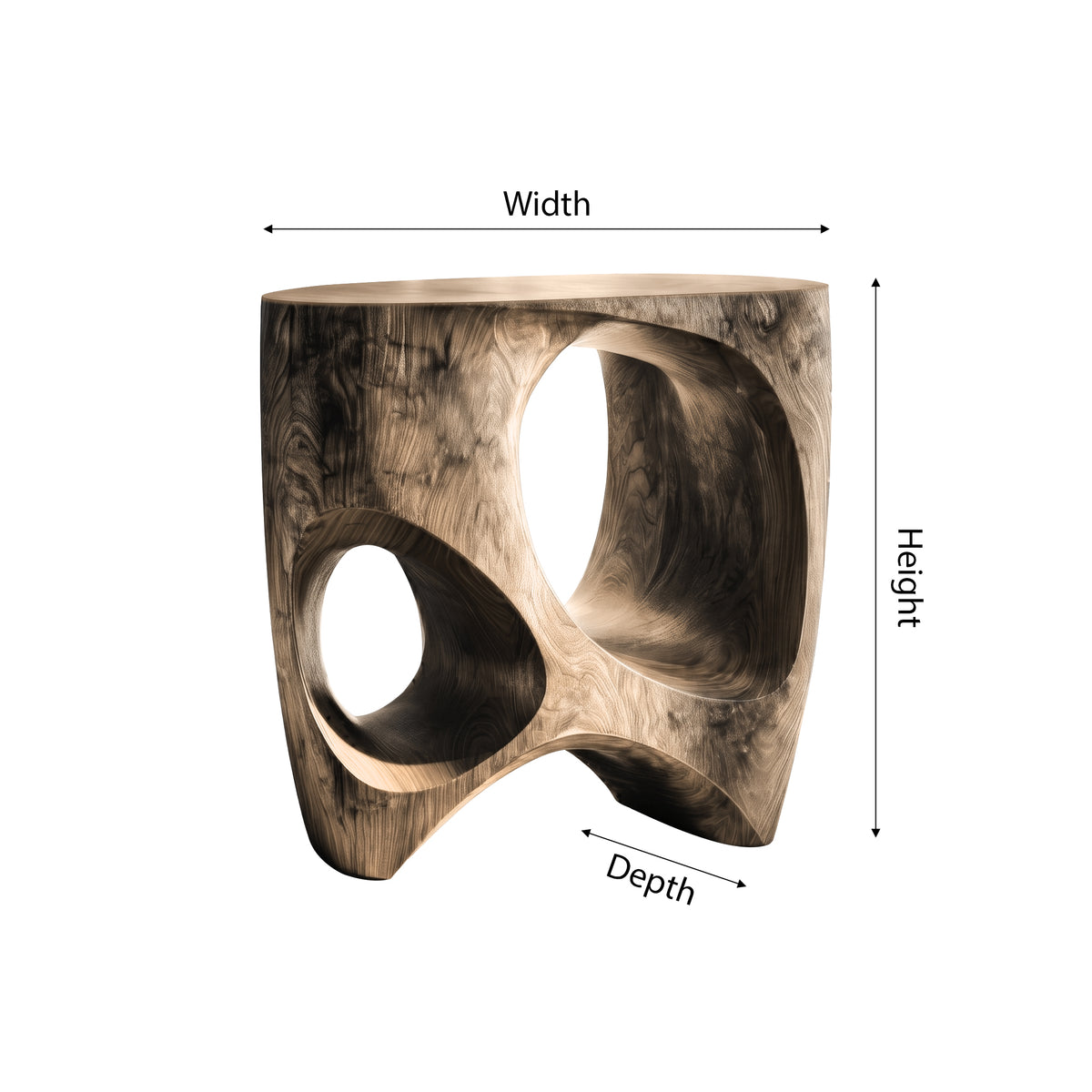 Orivane Sculpted Solid Wood Record Player Stand