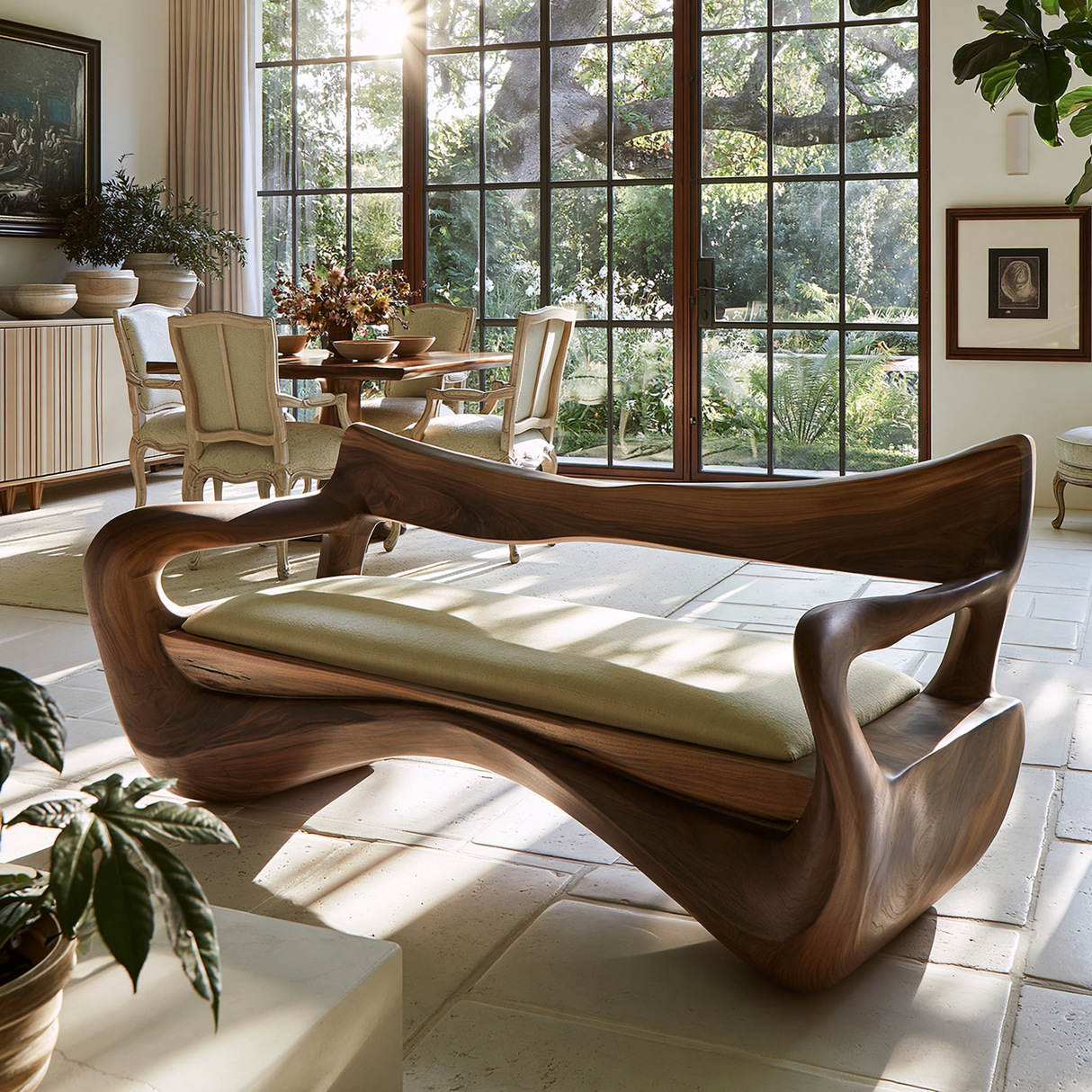 Orivane Sculpted Solid Wood Sofa