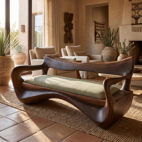 Orivane Sculpted Solid Wood Sofa