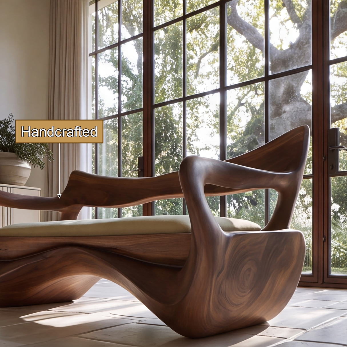 Orivane Sculpted Solid Wood Sofa