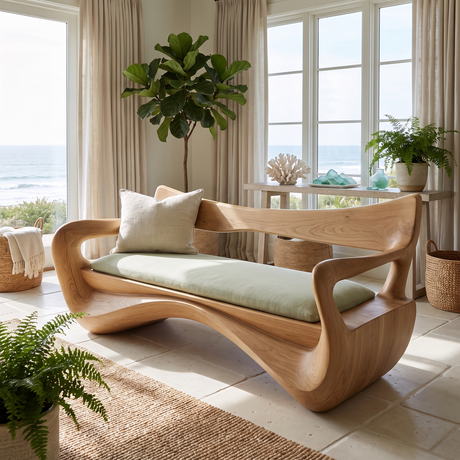 Orivane Sculpted Solid Wood Sofa