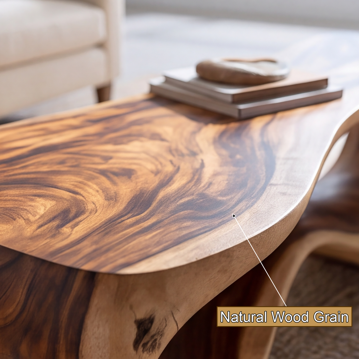 Orivelle Sculpted Solid Wood Coffee Table SPA144058 - Timberustic Coffee Table