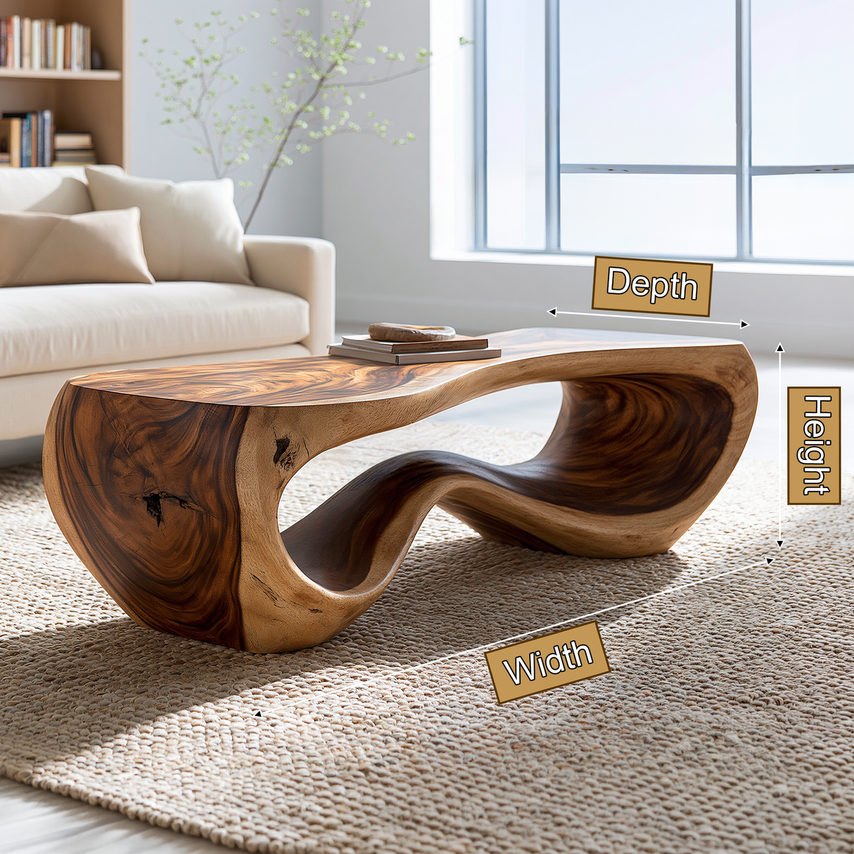Orivelle Sculpted Solid Wood Coffee Table SPA144058 - Timberustic Coffee Table