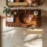 Oriven Sculpted Solid Wood Floating Bathroom Vanity with Drawers - Timberustic Floating Bathroom Vanity With Drawers