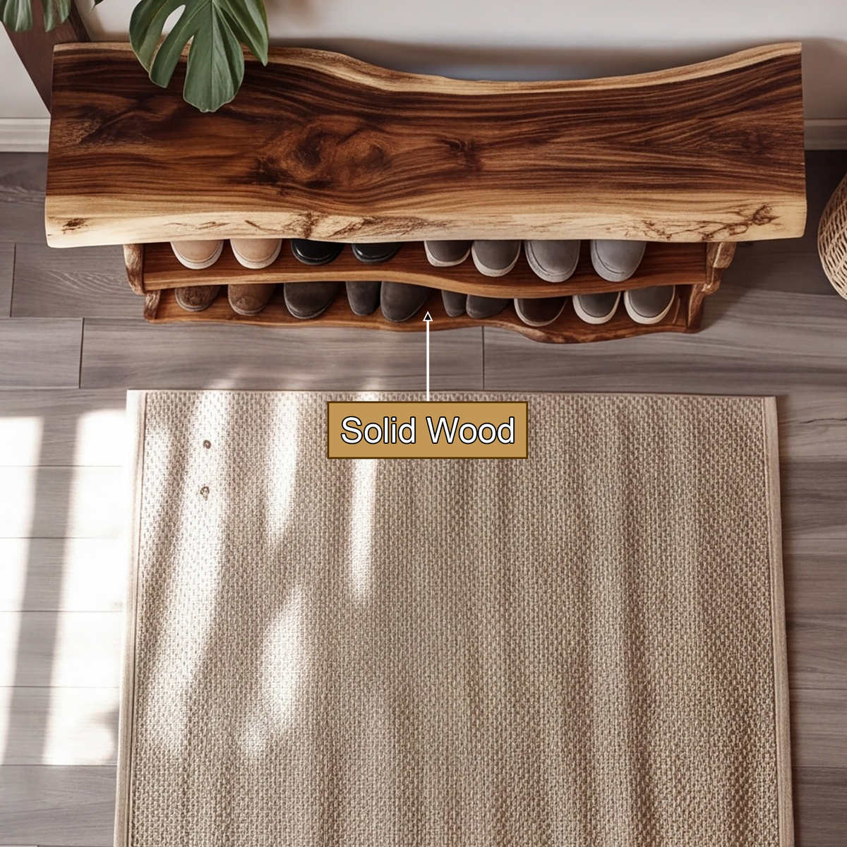 Orlan Organic Modern Solid Wood Shoe Rack - Timberustic Shoe Rack