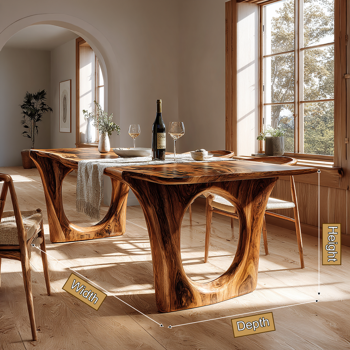 Orlendor Live Edge Solid Wood Dining Table - Timberustic Dining Table