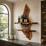 Orlenthis Live Edge Solid Wood Floating Wine Shelf SPA214873