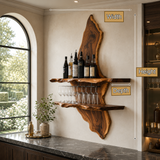 Orlenthis Live Edge Solid Wood Floating Wine Shelf SPA214873