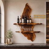 Orlenthis Live Edge Solid Wood Floating Wine Shelf SPA214873