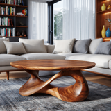 Orlessa Sculpted Solid Wood Coffee Table - Timberustic Coffee Table